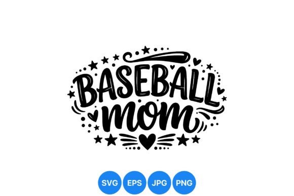 Baseball Mom Typography Art: A Supportive Design