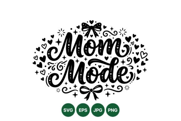 Elegant Mom Mode Script for Embroidery