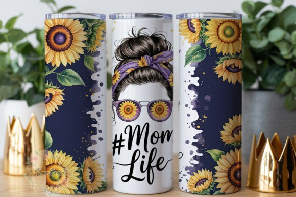 Floral Mom Life Sunflower Tumbler Design