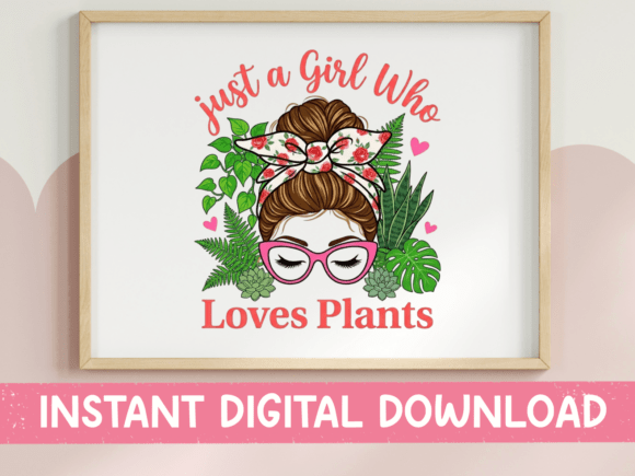 Just a Girl Who Loves Plants SVG: A Fresh Embroidery Design
