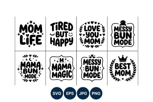 Mom Life Happy Messy Bun: A Versatile Embroidery Design