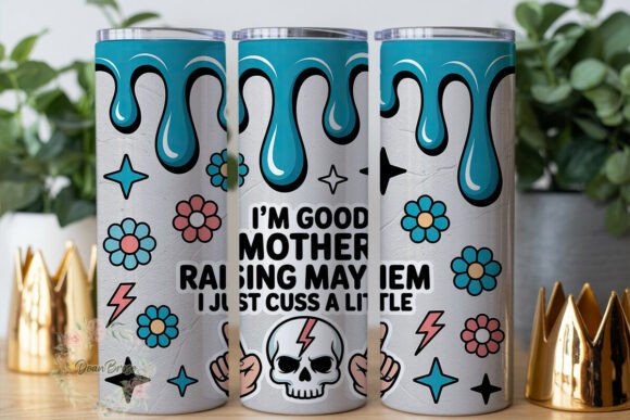 Mom Life Skull Drips: A Bold Tumbler Wrap Design