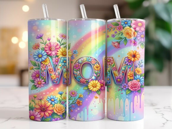 Mother's Day Floral Mom Tumbler Wrap