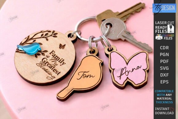 Mother's Day Keychain Laser Cut Family Review